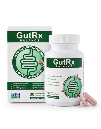 GutRx Balance – Probiotics for Women & Men with Akkermansia Probiotic & Christensenella, GLP-1 Alternative for Gut Health with Lactobacillus Plantarum, Gluten Free, Delayed-Release, 30 ct