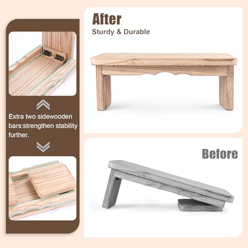 Yoga Meditation Benches - Yoga Bench,Wooden Zen Meditation Stool Kneeling Bench for Yoga Practice (Light Brown) - Image 5