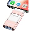 محرك أقراص فلاش لأجهزة iPhone 128 جيجابايت ، محرك أقراص الصور المصغرة USB Stick محركات أقراص USB عالية السرعة توسيع ذاكرة التخزين الخارجية لأجهزة iPhone / iPad / PC / الكمبيوتر المحمول ( Pink )