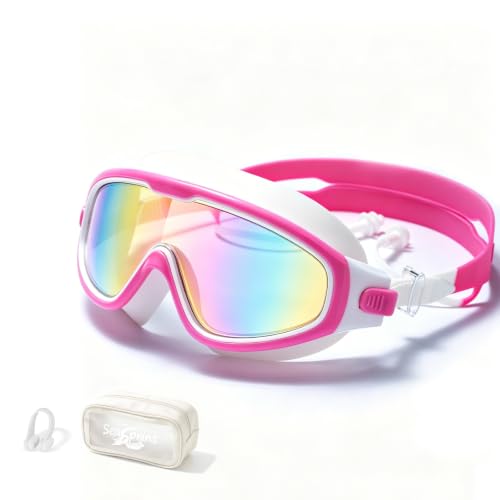Image of Swim Goggles for Kids 6-12, Wide View Anti-Fog UV Protection No Leaking,Boys Girls Youth Swimming Goggles