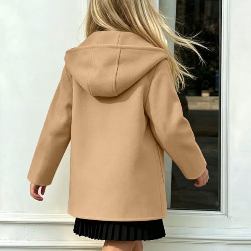 Piuwrlz Girls Hooded Button Front Pea Coat Long Winter Outerwear - image 3