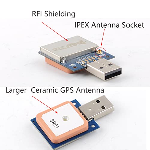 Image of forM8N USB GPS Module 56 Channels Supports GPS GLONASS Beidou Built-in Flash / 28dB GPS Active Antenna (GPS Module with Antenna)