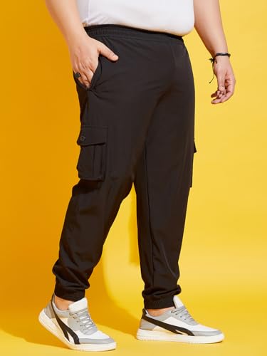 Image of Bigbanana Plus Size Men's Regular Fit Solid Trackpants