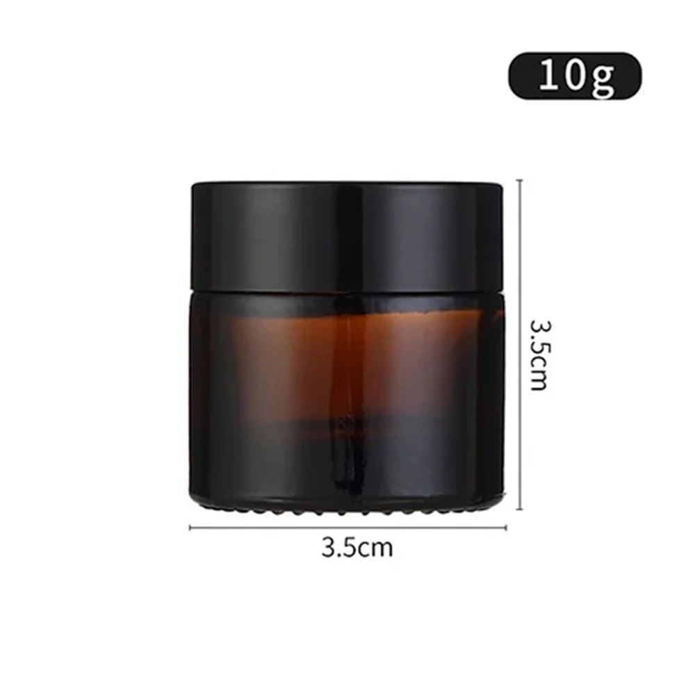 YANGWEN Pack of 10 Empty Amber Cream Jars, 10 ml Ointment Jar with Lid and Liner Cream Container, Cosmetic Jar - Image 2