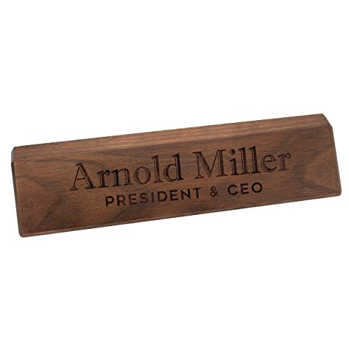 My Personal Memories Personalized Desk Wedge Name Plate - Custom Engraved Business Gifts (Walnut Wood)