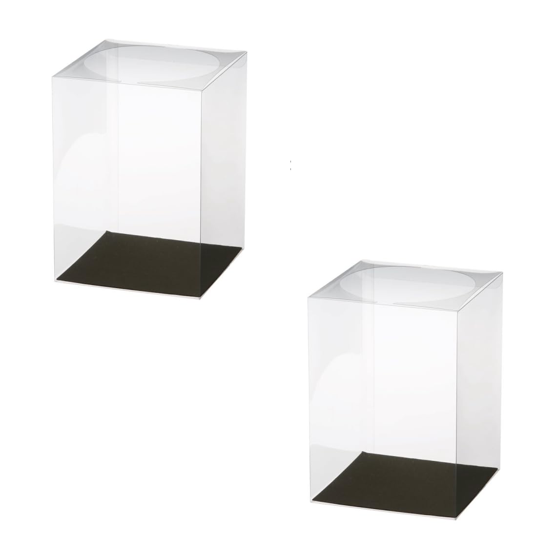 Amazon｜日本製 Mサイズ 平台紙付き 15cm×15cm×高さ20cm 2個クリア