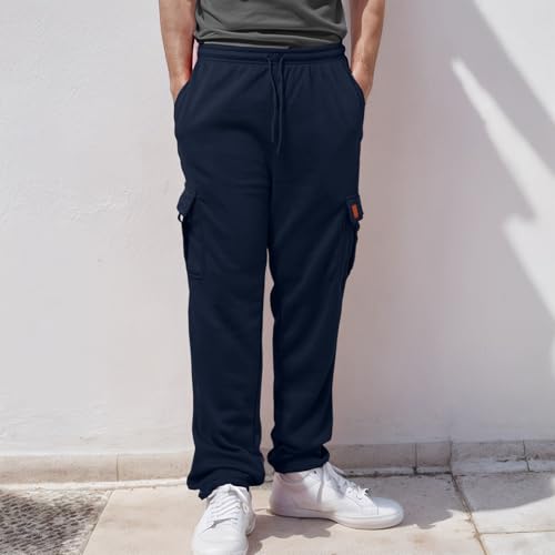 Men Sweatpants Baggy Casual Work Hiking Cargo Sweatpants Jogger Trousers Fit Sports Outdoor with Pockets2
