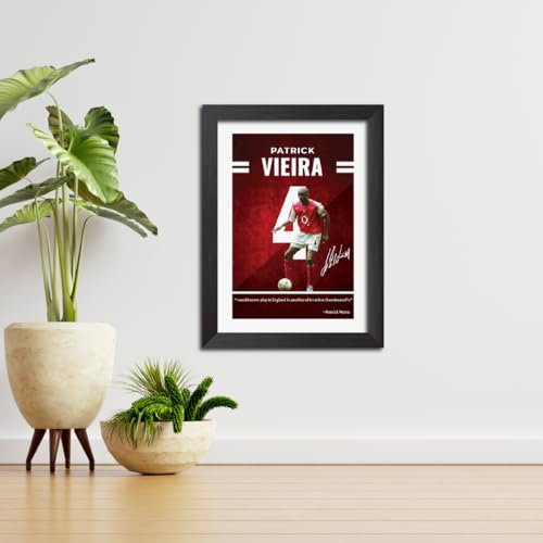 Image of TenorArts Patrick Vieira Quotes Poster Arsenal Laminated Photo Print Frame Painting with Matt Finish Black Texture (12 inches x 9inches)