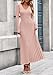 PRETTYGARDEN Women Sweater Dress Fall Fashion 2026 Long Sleeve V Neck Ribbed Knit Pleated A Line Elegant Maxi Winter Dresses (Light Pink,Medium)