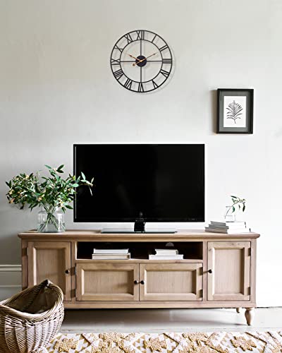 Wall Clock For Living Room Decor, Silent Battery Operated Wall Clocks With Roman Numerals, 14 Inch Large Vintage Decorative Farmhouse Metal Indoor Outdoor Clock For Bedroom, Kitchen, Patio - Black #TOP3