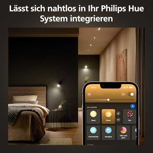 Philips Hue White Ambiance GU10 LED Spot 2er Pack (400lm), dimmbare LED Lampen für das Hue Lichtsystem mit warmweißem Licht, smarte Lichtsteuerung über Sprache und App 4