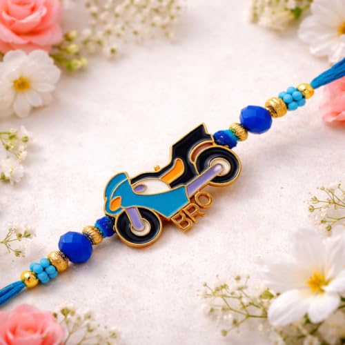 Image of Riddhika Ventures Premium Multicolour Meenakari Stylish Kids Rakhi Gifts for Brother, Sister with Roli Chawal and Greeting Card