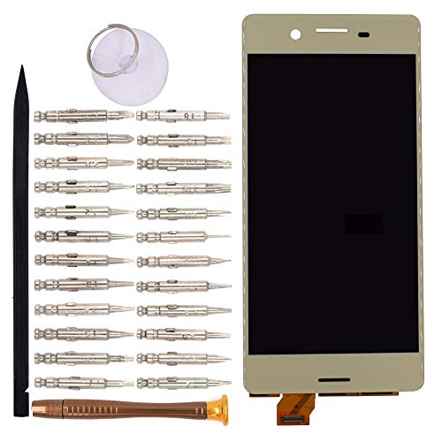 Image of LCD Screen Display with Digitizer Touch Panel Without Bezel Frame Compatible with Sony Xperia X PerCompatible withmance F8131 F8132(Golden)