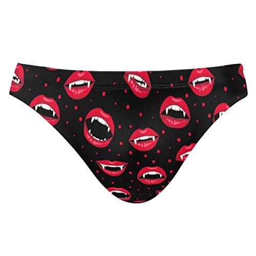 Men Swim Brief Bikini Seamless Pattern Red Vampire Lips Beach Bikini for Men Swim Underwear Medium2