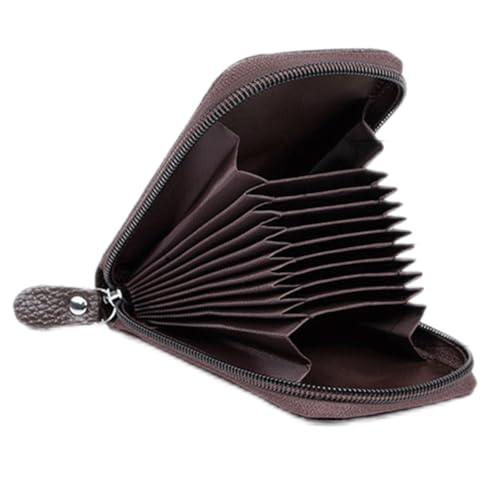 Card Holder Women RFID Blocking Credit Card Wallet Leather Business Organ Purse Coffee3