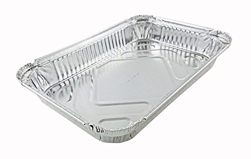 Handi-Foil of America 4 lb. Oblong Aluminum Foil Entrée/Dinner Take-Out Pan - Disposable Trays 50 Pack (Pack of 50)