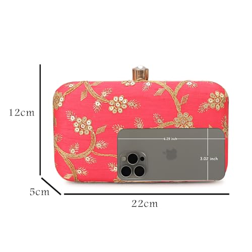 Image of LONGING TO BUY Hand Crafted Designer Box Clutch - Zari Embroidery For Women