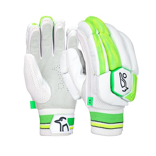 Kookaburra Kahuna 5.1 Batting Gloves (Adult Right Hand) White & Lime