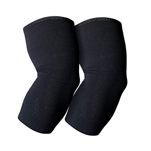 Kuangmi Coderas Apoyo Compresión para Aliviar el Dolor, Tenis, Golf, Codo Artritis Recuperación de Lesiones, Negro (par) L Cover