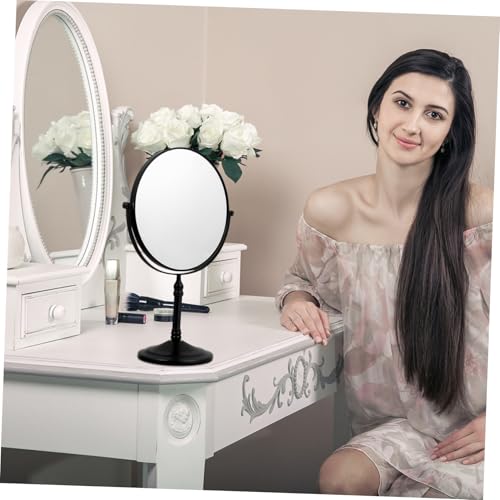 Miroir de maquillage double face pivotant avec grossissement et base stable