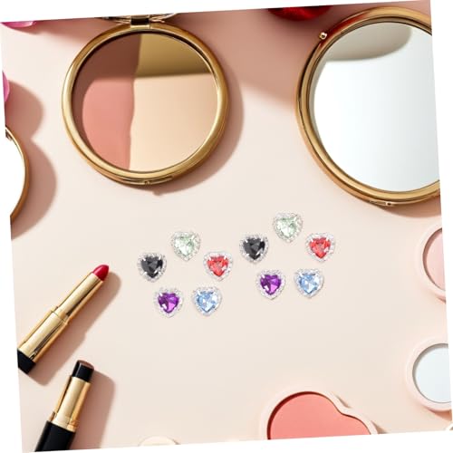 Botones de rincón corazón de cristal con base plana para coser ropa 5