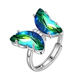 Aurora Tears, collana con ciondolo a forma di farfalla e cuore, in argento Sterling 925, ideale come regalo di nozze o compleanno per donne, Zirconia cubica