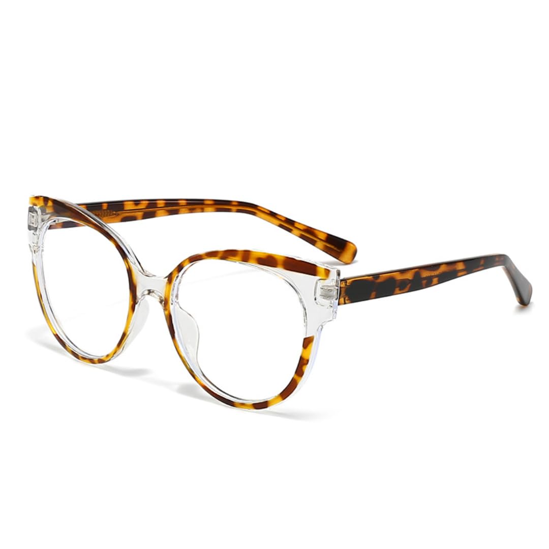 Montura de gafas de sol redondas grandes estilo ojo de gato para mujer con lentes