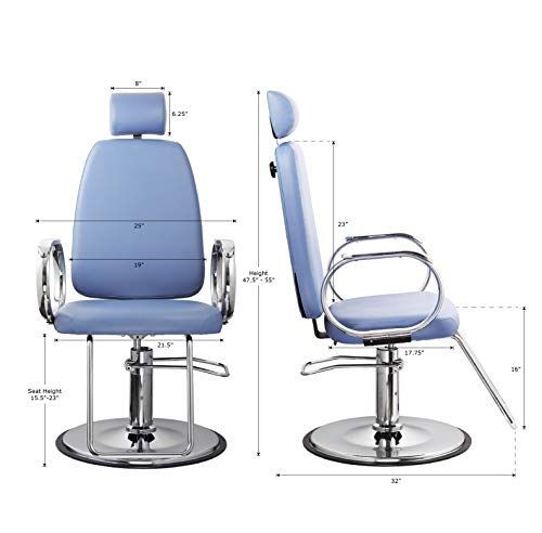 JMU Dental Patient Exam and X-Ray Chair, Professional Heavy Duty Adjustable Pneumatic Pump Medical Examination, Atlantis Blue - Thumbnail 7
