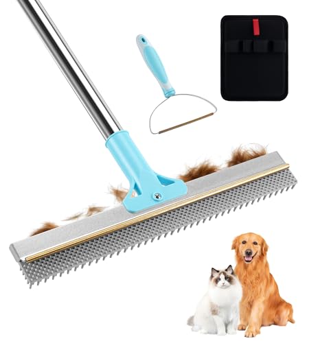 3-in-1-Tierhaarentferner: verstellbare, 160 cm Lange Teppichbürste, Handschuh zum Entfernen von Tierhaaren und tragbare Bürste zum Entfernen von Tierhaaren von Teppichen und Sofas