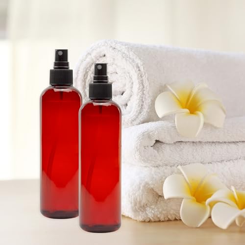 Cornucopia 8oz Amber Brown Plastic Spray Bottles with Fine Mist Atomizers (6-Pack); for DIY Home Cleaning, Aromatherapy, & Beauty Care2
