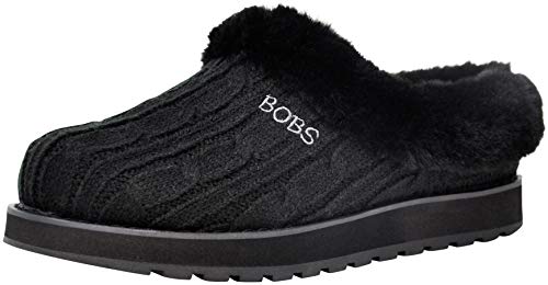 Skechers BOBS Women's Keepsakes Delight Slipper, Black, 9 M US