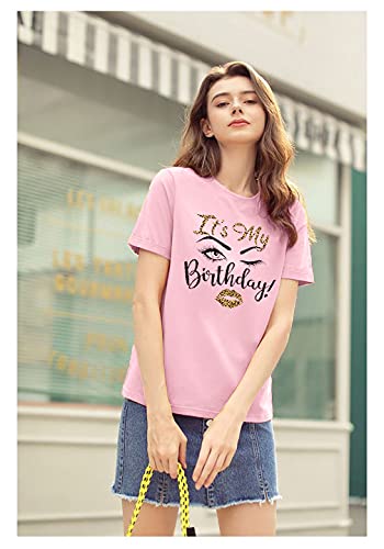 Birthday Shirts for Women: Happy Birthday Party Short Sleeve Tops4