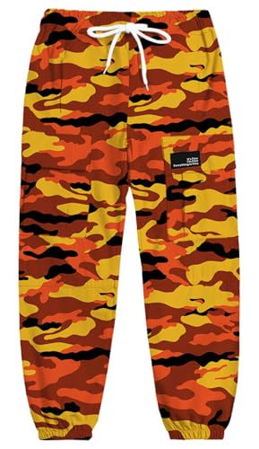 Image of Cromoncent Girls & Womens Camo Print Cargo Pants Outdoor Lightweight Jogger Baggy Pants, 6 Years - XX-Large