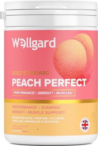 Wellgard Peach Perfect - Flavoured Creatine Monohydrate Powder for Women Collagen BCAAs L-Citrulline & Magnesium Glycinate Pink Lemonade 420g