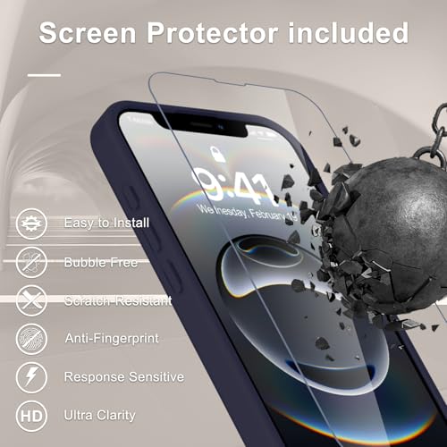 Image of YENAPOON for iPhone 17e Case, iPhone 16e Case, Matte Magnetic Phone Cover [with 1 Screen Protector] [Support for MagSafe] [Shockproof Military Grade Protection] Translucent Frosted Back, Deep Purple