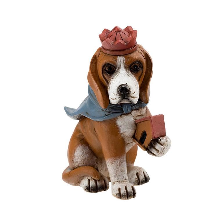 DRW Belén Misterio de Perros 10 cm de Resina Pintado a Mano formado por 7 Piezas