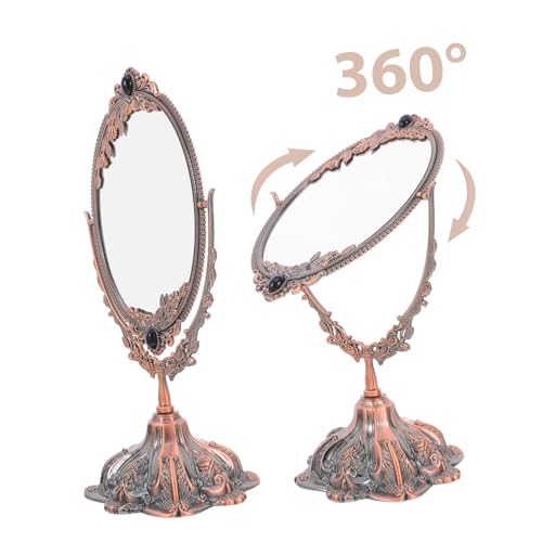 Miroir de table double face pivotant à 360° pour maquillage précis - 4