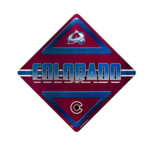 Rico Industries NHL Colorado Avalanche Metal Crossing Sing - Home Decore Perfect for Bed Room, Man Cave, Garage, 12.25