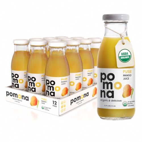 Pomona Organic Pure Mango Juice, No Sugar Added, 12-pack