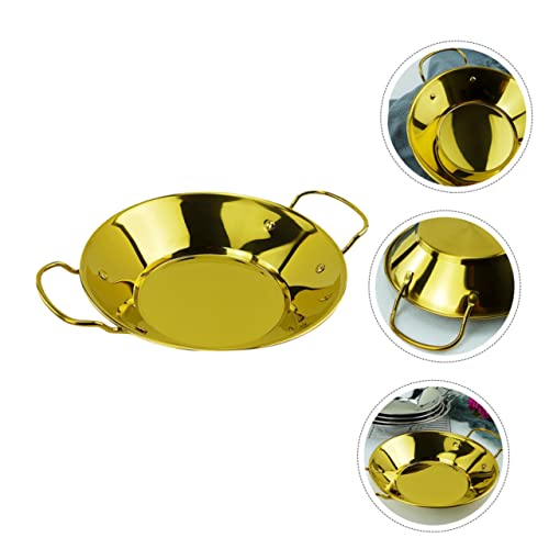 Wok de acero inoxidable dorado 22.8x22.8x4.8 cm miniatura 7