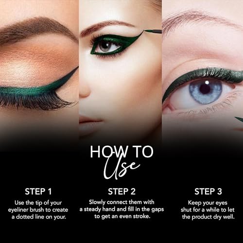 Image of Carlton London Stunnig Black Liquid Eye Liner |Enriched With Vitamin-E |Long Lasting Matte Waterproof Liner, Smudge Proof, Transfer Proof Eye Makeup |Upto 24 Hrs - 5ML(Beetle Wing)