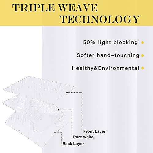 NICETOWN White Blackout Curtains for Bedroom/Living Room 132 Inch Length - Thermal Insulated Room Darkening Grommet Top Window Curtains (100 by 132 - Inch, 1 Panel)