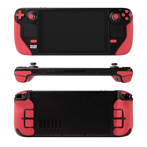 Image of TALONGAMES Controller Grips Compatible with Steam Deck OLED /Steam Deck Controllers, Anti-Slip, Sweat-Absorbent, Textured Skin kit, for Handle Grips, Buttons, Triggers, D-pad (Ultra - Red)