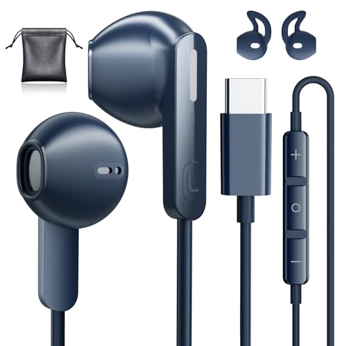 USB C Headphones for iPhone 17 16 15, Wired Earbuds