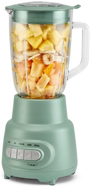 Glass Jar 5 Speed Blender With 6-Cup Jar (48Oz) Capacity, Sage Green, New,5-Speed Functionality, Ice-Crushing Moto, Dishwasher-Safe Glass Jar