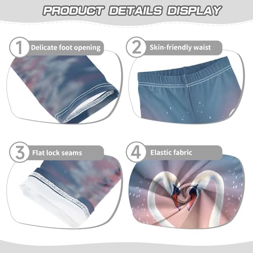 Bolaz Toddler Girls Leggings Printed Yoga Pants Leggings Swan Couple for Kids3