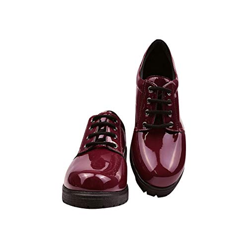 Coturno Feminino Oxford Tratorado Vinho Eleganteria Tamanho:37;Cor:Roxo Vinho
