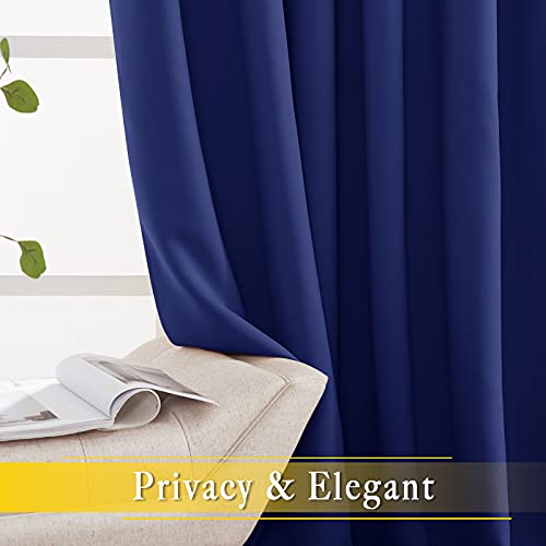 NICETOWN Sliding Glass Door Curtain Panel, Home Decoration Privacy & Noise Reducing Room Divider for Shared Apartment (Navy Blue, 80 inches x 84 inches)