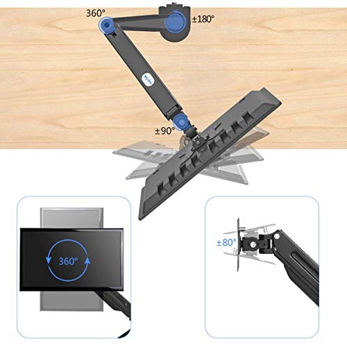 Image of Suptek Monitor Mount Gas Spring Monitor Arm Desk Mount Fully Adjustable Fits 17 20 22 23 24 26 27 32 35 inch Monitors Weight Capacity up to 24.25 lbs