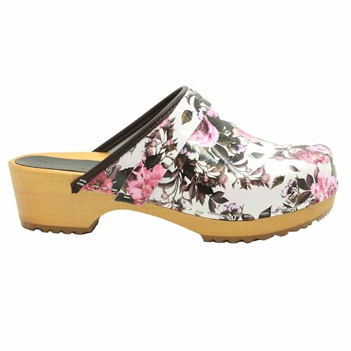 Image of Bjork Maja Wood Open Back Leather Clogs